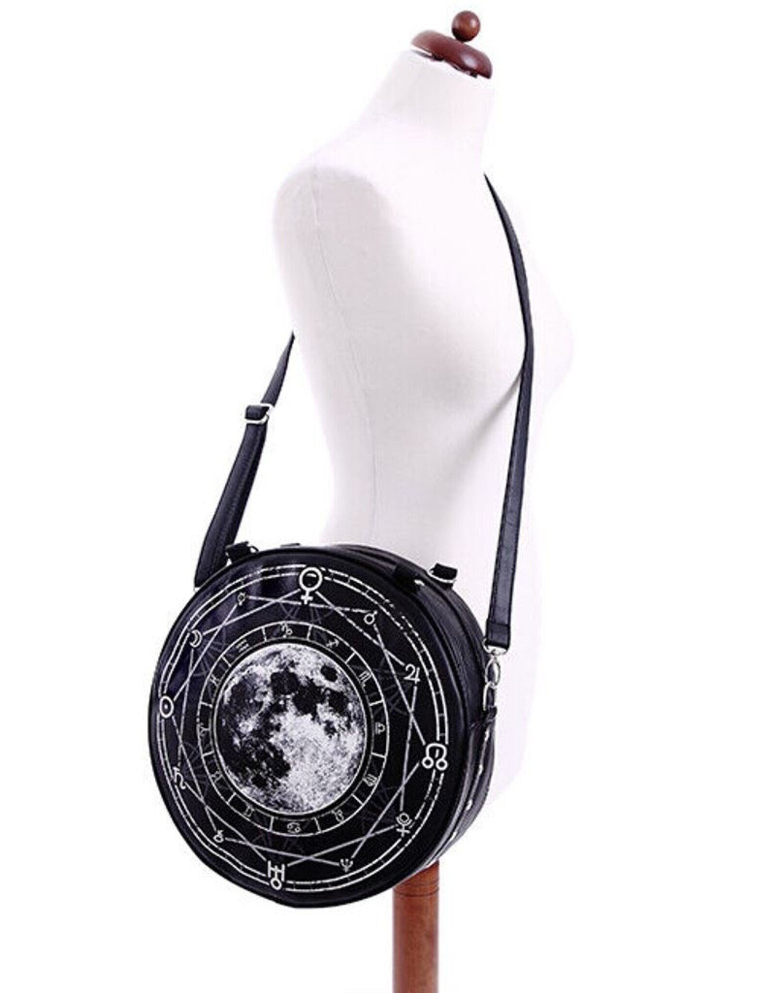 Restyle Gothic Bags Steampunk Bags - Luna Round Handbag with Full Moon print Restyle