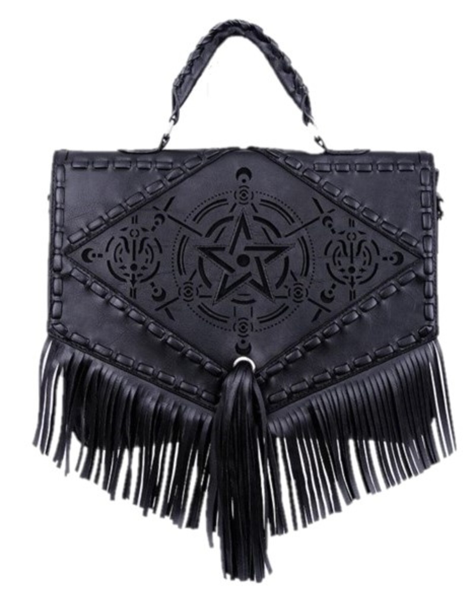 Restyle Gothic bags Steampunk bags - Witch Gothic Handbag with Fringes and Pentagram Restyle