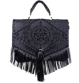 Restyle Witch Gothic Handbag with Fringes and Pentagram Restyle