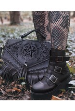 Restyle Gothic tassen Steampunk tassen - Witch Gothic Handtas met Franjes en Pentagram Restyle