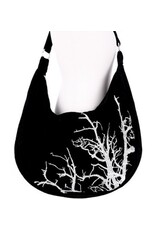 Restyle Gothic tassen Steampunk tassen - White Branches Fluwelen Hobo tas met Borduurwerk Restyle