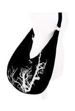 Restyle Gothic tassen Steampunk tassen - White Branches Fluwelen Hobo tas met Borduurwerk Restyle