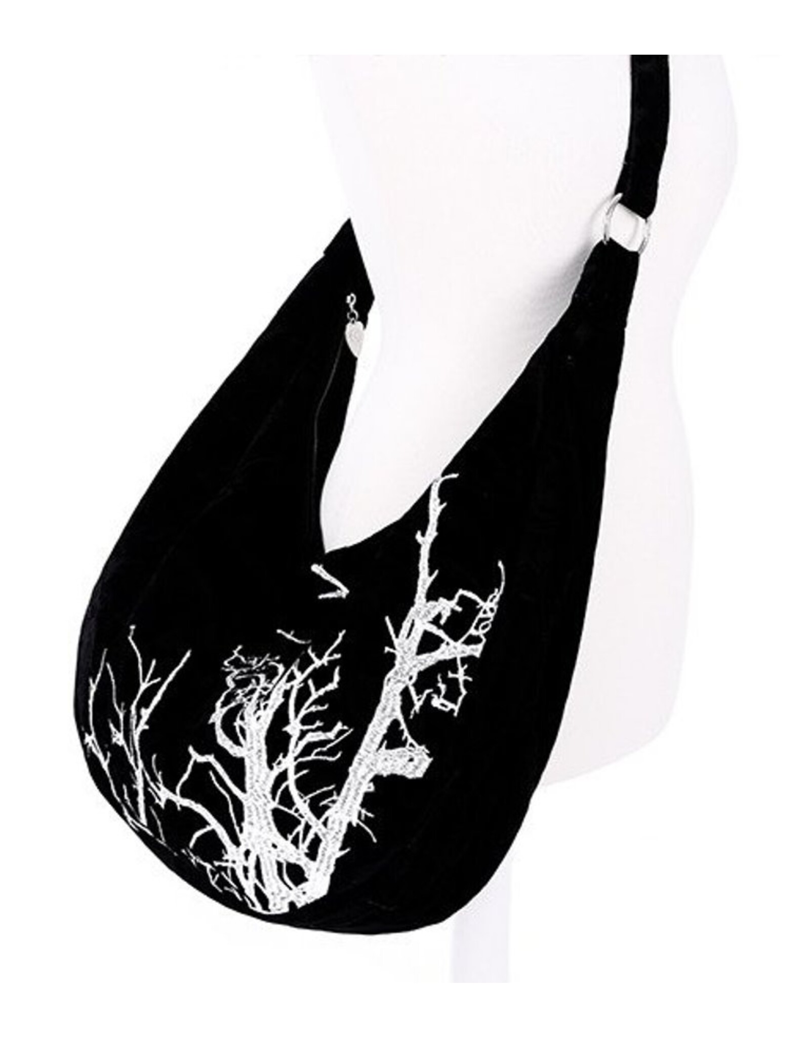 Restyle Gothic bags Steampunk bags - White Branches Hobo bag with Branches Embroidery Restyle