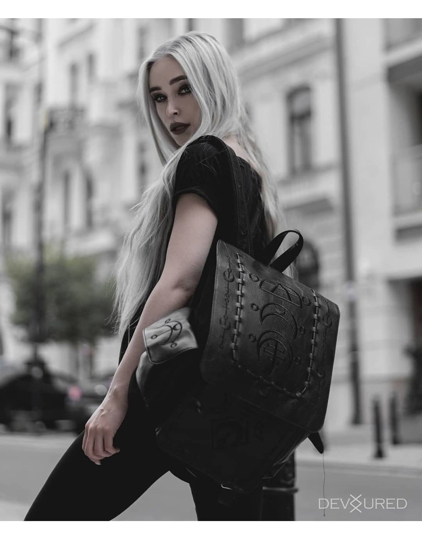 Restyle Gothic bags Steampunk bags - Gothic Backpack  with Black Runes Runic Moon Restyle