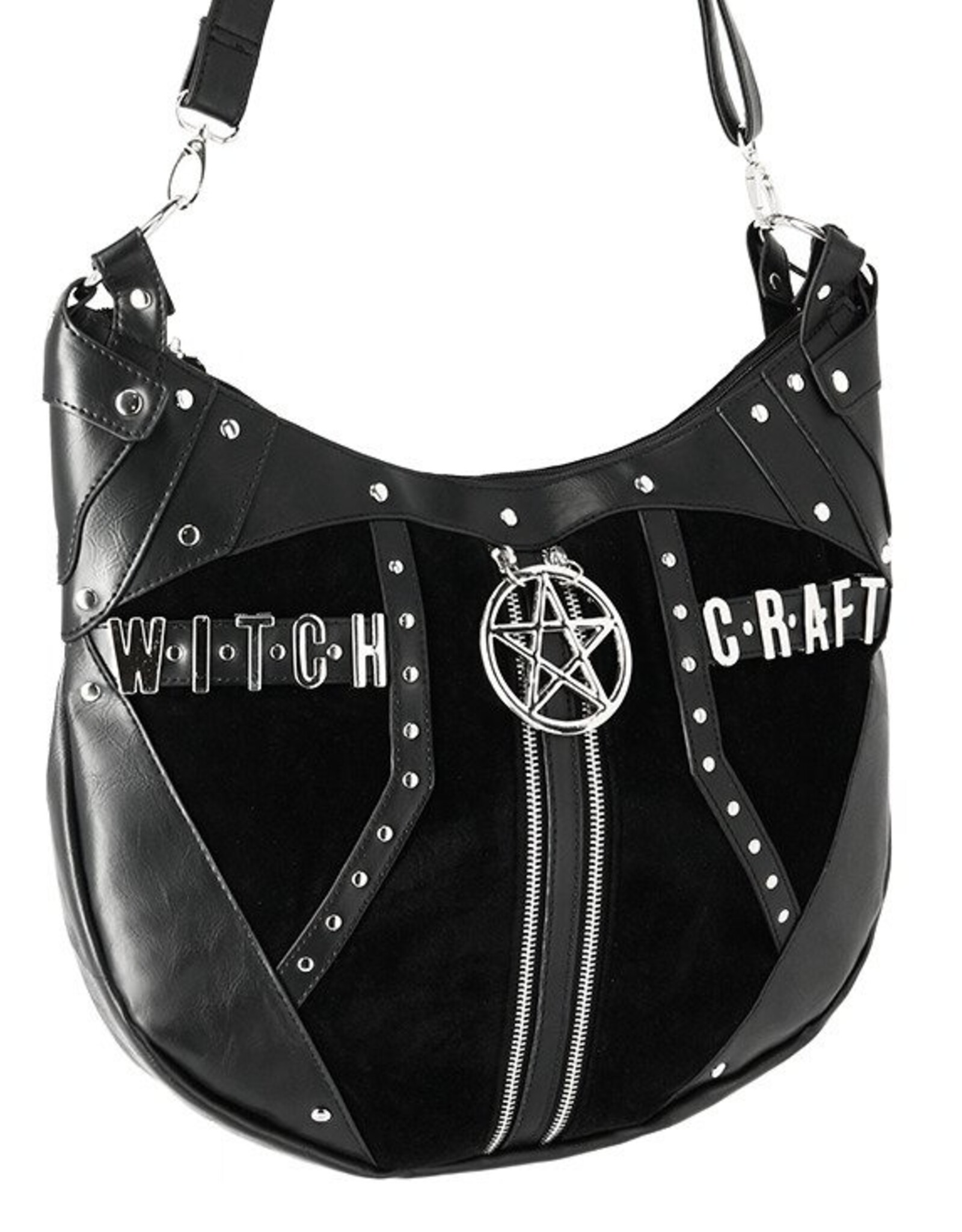 Restyle Gothic bags Steampunk bags - Gothic Hobo bag with Pentagram Witchcraft Restyle