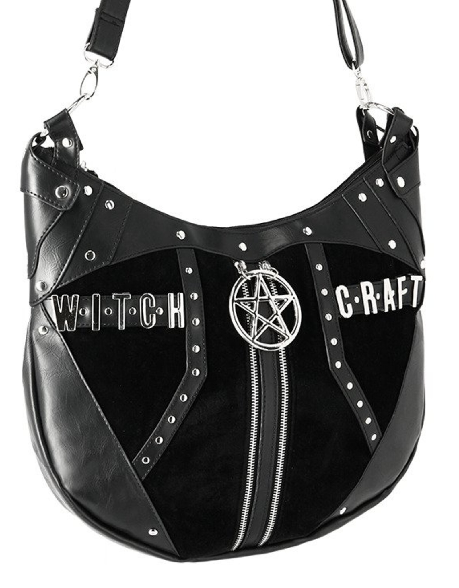 Restyle Gothic tassen Steampunk tassen - Gothic Hobo tas met Pentagram Witchcraft Restyle