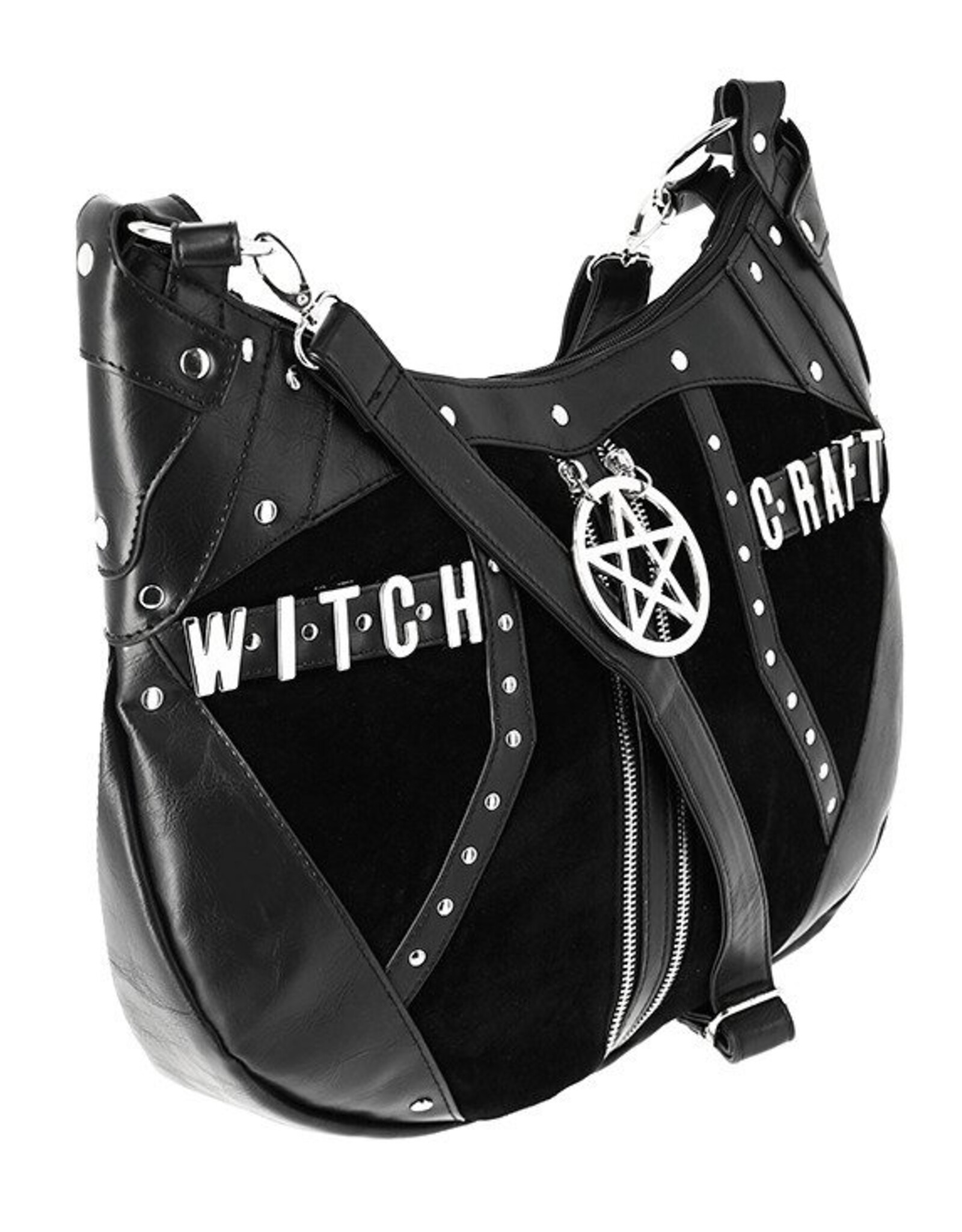 Restyle Gothic tassen Steampunk tassen - Gothic Hobo tas met Pentagram Witchcraft Restyle