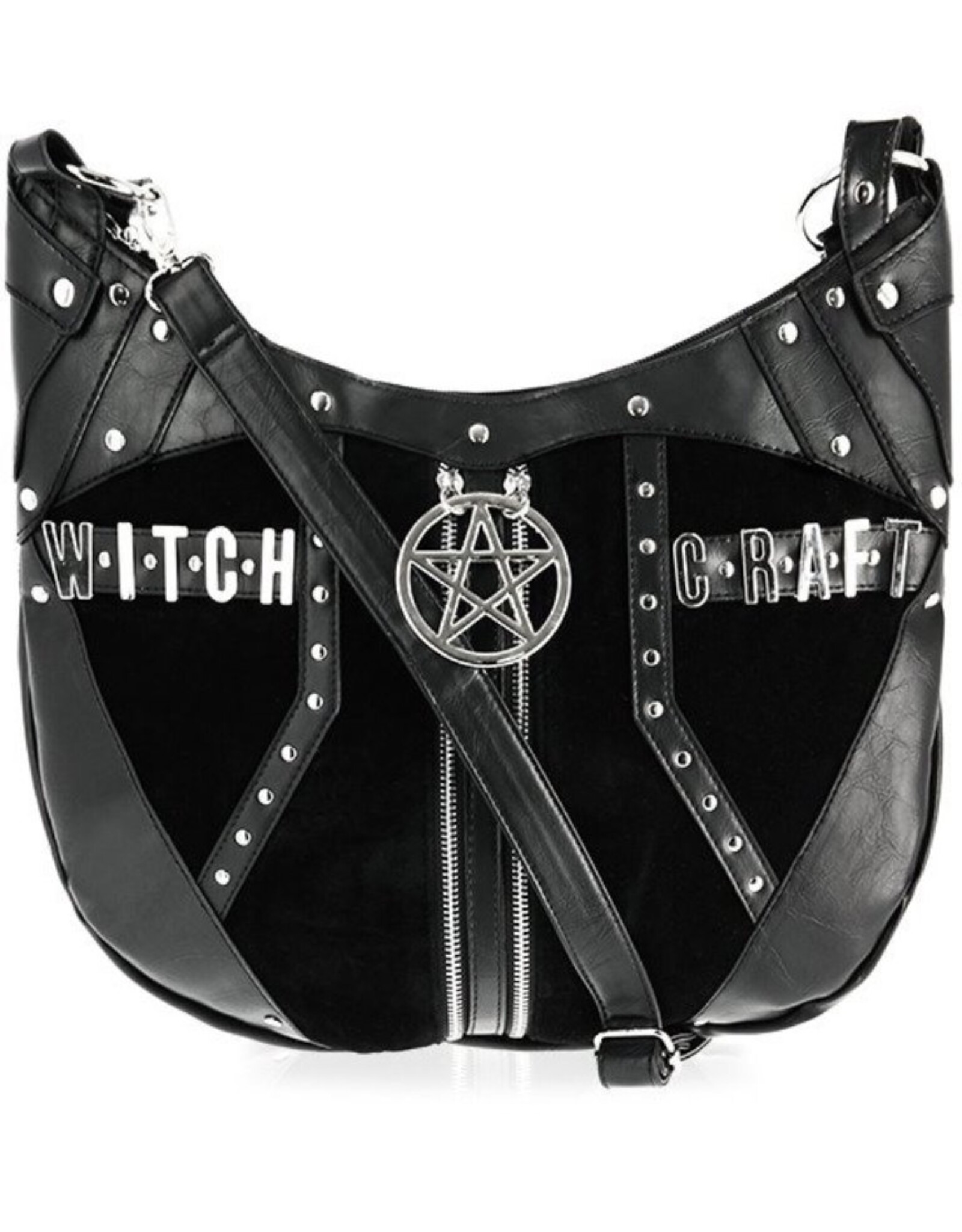 Restyle Gothic tassen Steampunk tassen - Gothic Hobo tas met Pentagram Witchcraft Restyle