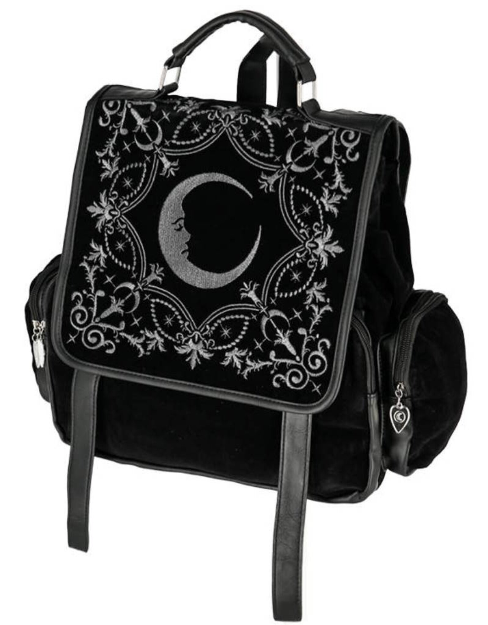 Restyle Gothic bags Steampunk bags - Gothic Crescent Backpack with embroidery Restyle