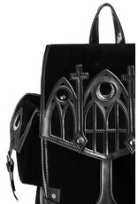 Restyle Gothic tassen Steampunk tassen - Gothic Cathedral Rugzak  Zwart Fluweel Restyle
