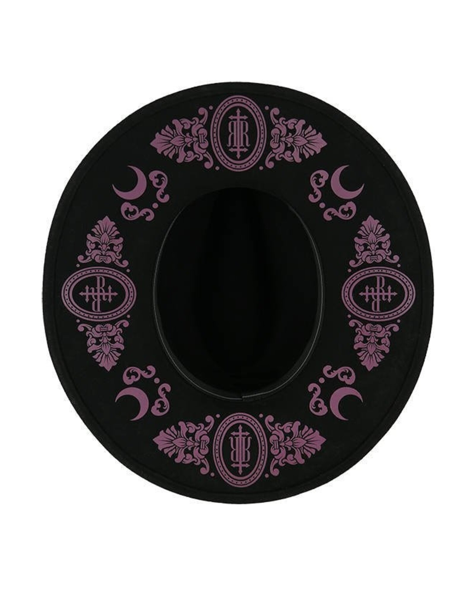 Restyle Gothic and Steampunk accessories -  Gothic Hat with Burgundy Monogram Baroque Restyle