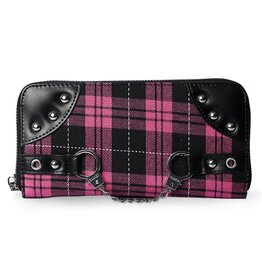 Banned Tartan Wallet with Handcuffs (pink)