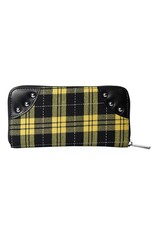 Banned Gothic wallets and Purses - Banned Tartan Wallet with Handcuffs (yellow)