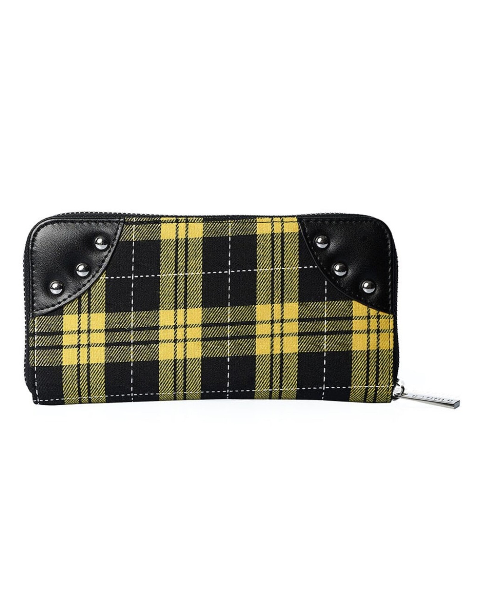 Banned Gothic wallets and Purses - Banned Tartan Wallet with Handcuffs (yellow)