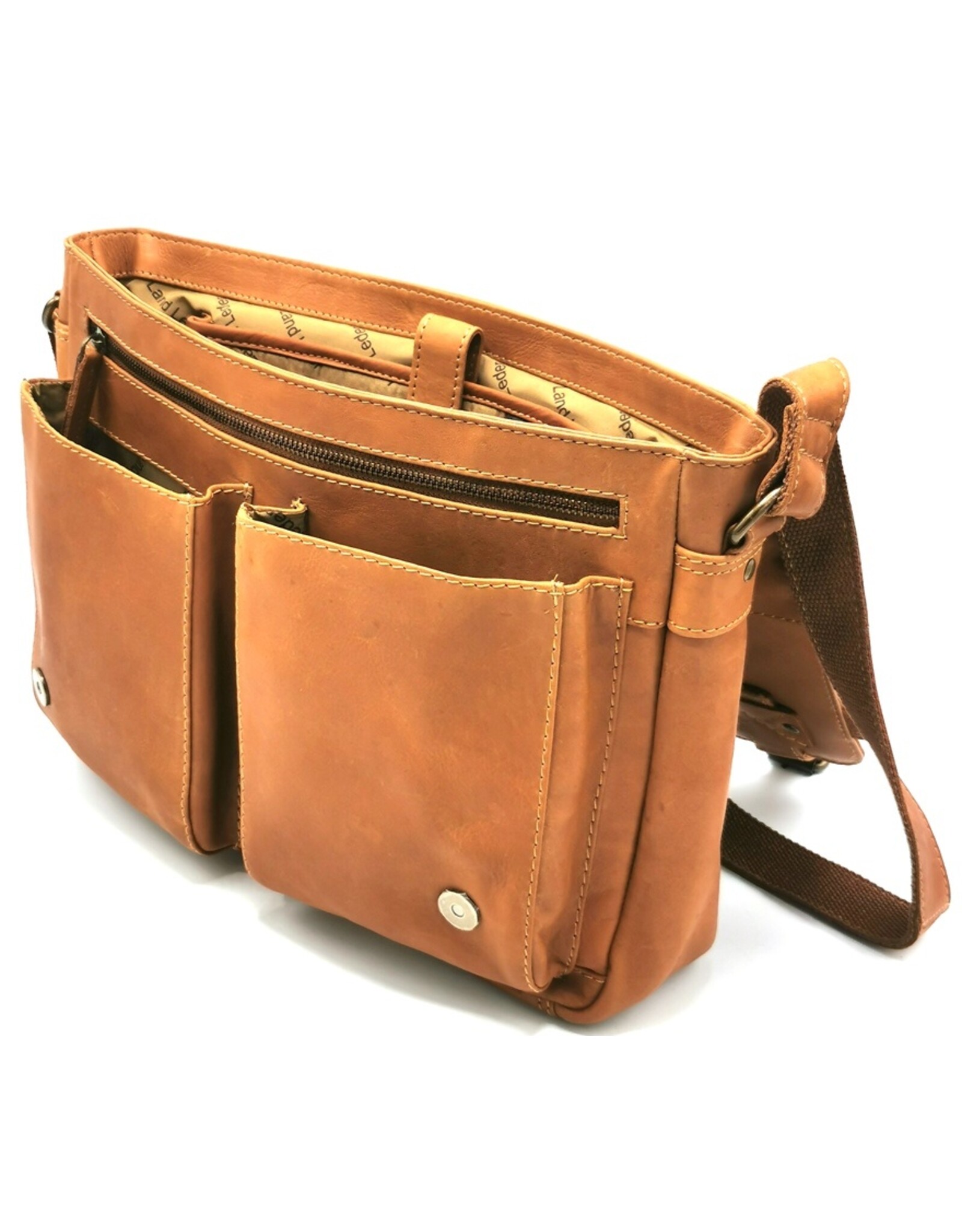 LandLeder Leren tassen - Leren Messengertas PINCH OF WAX 35cm