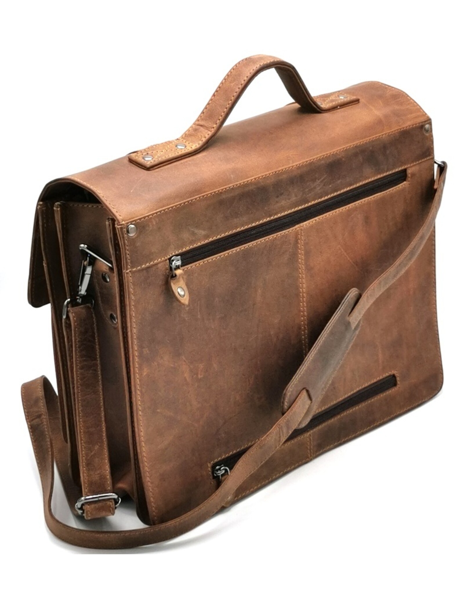 LandLeder Leather bags and Leather laptop bags - Briefcase OLD SCHOOL Vintage Leather