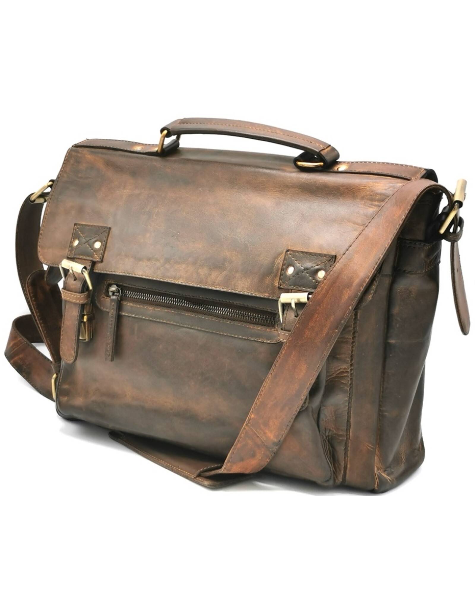 LandLeder Leather bags - Casual Briefcase CAMBRIDGE Washed Leather