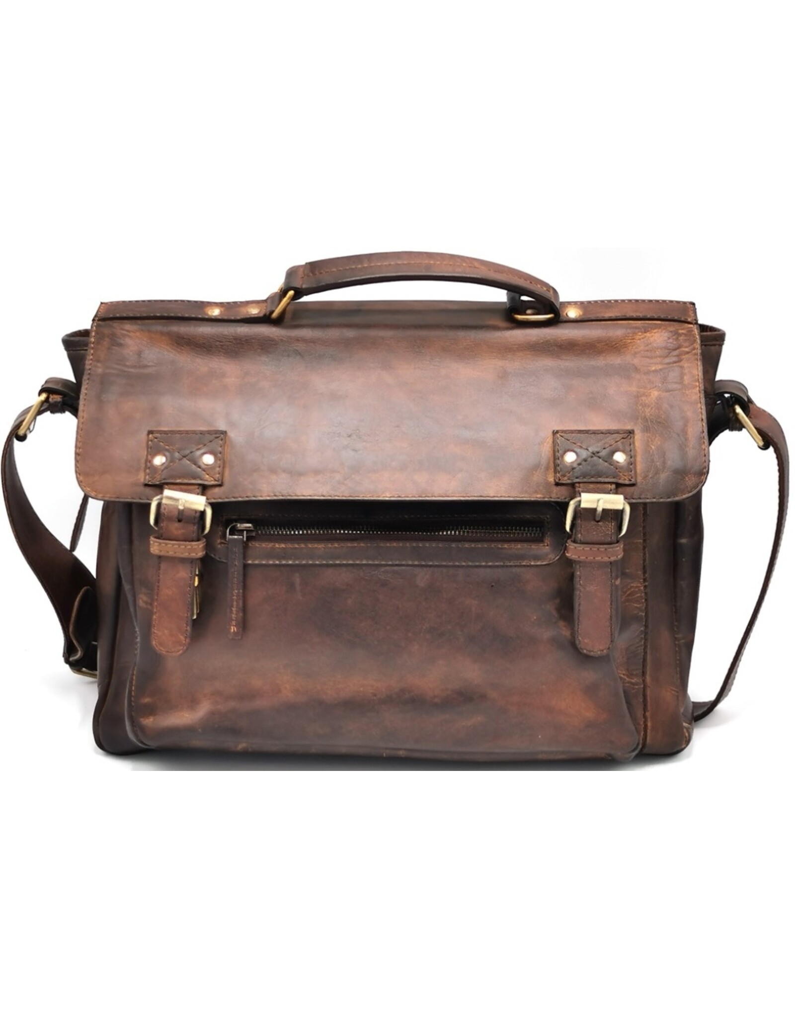 LandLeder Leather bags - Casual Briefcase CAMBRIDGE Washed Leather