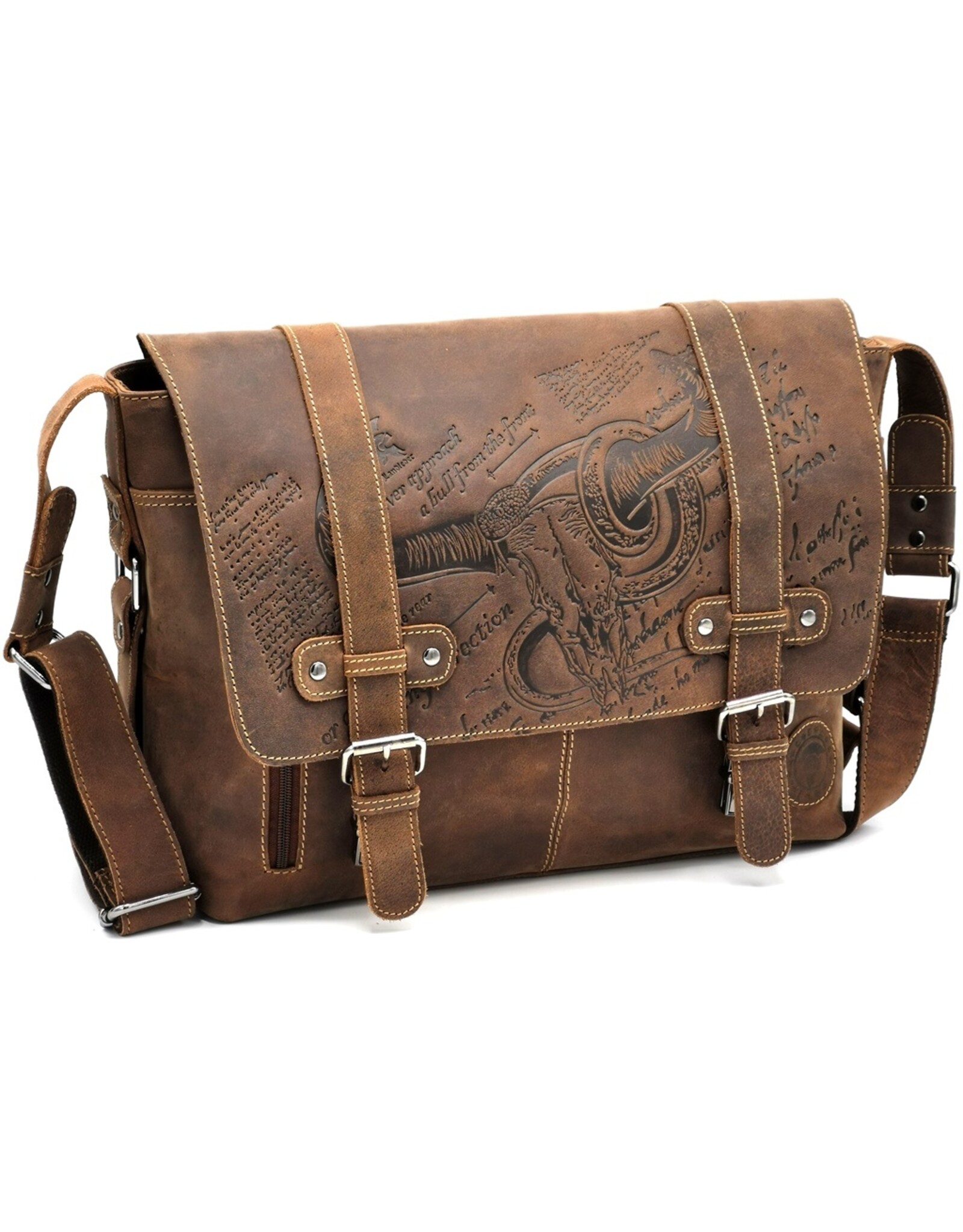 LandLeder Leren tassen - Schoudertas Messenger BULL & SNAKE Vintage Leder