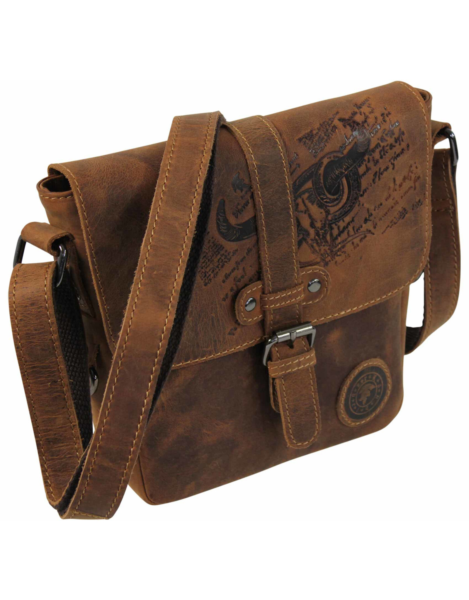LandLeder Leather bags - Shoulder bag BULL & SNAKE with safety lock Buffalo Leather