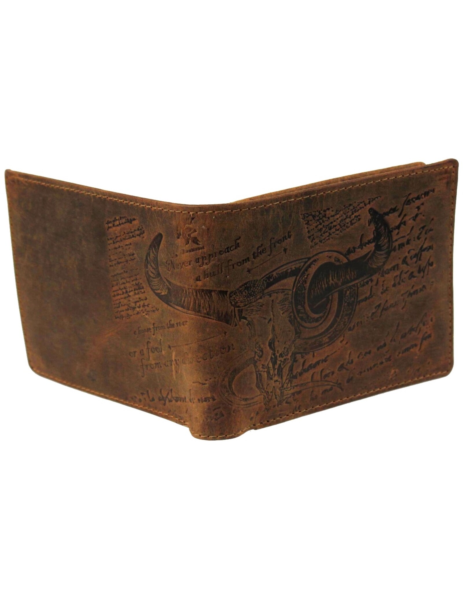 LandLeder Leren Portemonnees - LandLeder Billfold Portemonnee BULL & SNAKE met RFID