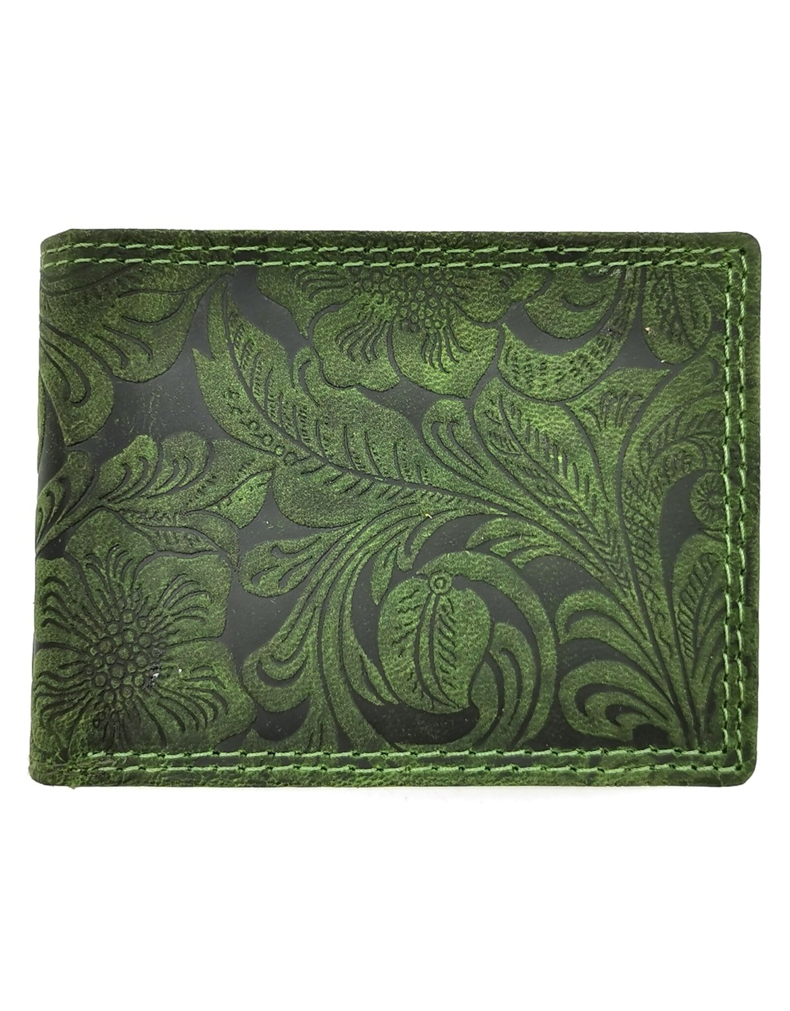 Leather Fox Leather Wallets - Leather Wallet with Embossed Flowers small