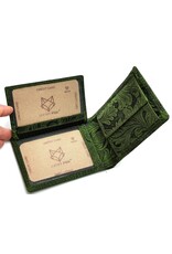 Leather Fox Leather Wallets - Leather Wallet with Embossed Flowers small