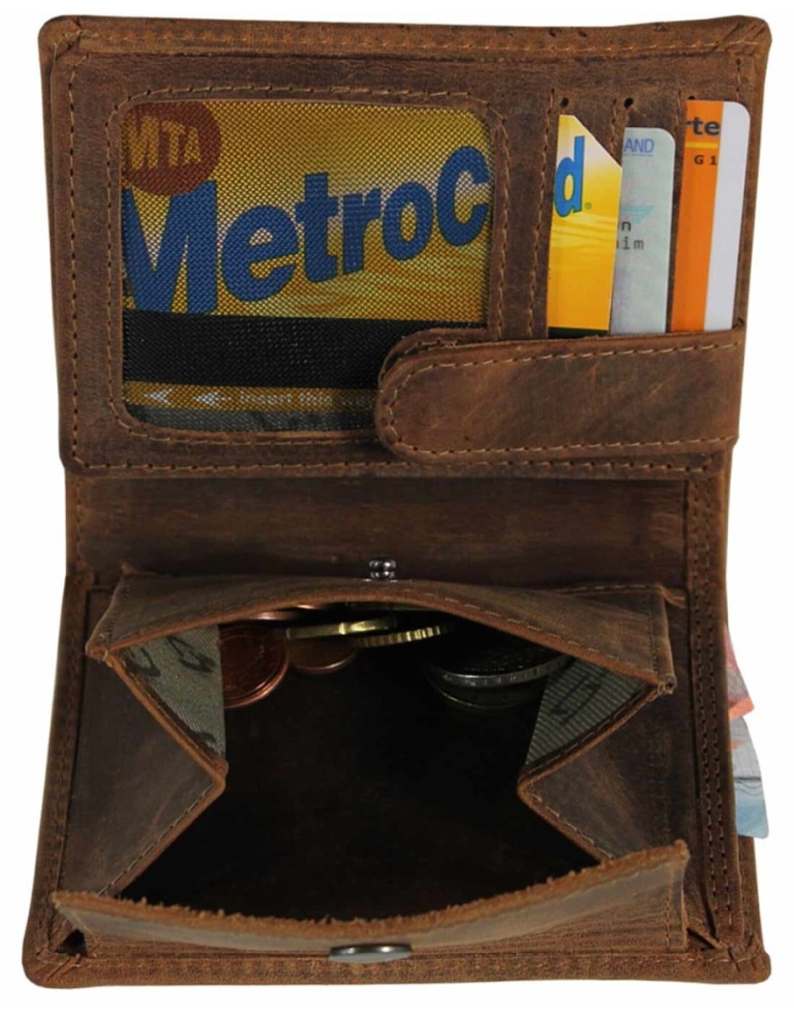 LandLeder Leren Portemonnees - Combi Portemonnee BULL & SNAKE  regular formaat, RFID