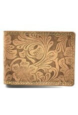 Leather Fox Leather Wallets - Leather Wallet with Embossed Flowers small