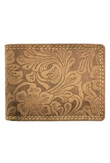 Leather Fox Leather Wallets - Leather Wallet with Embossed Flowers small