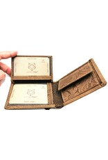 Leather Fox Leather Wallets - Leather Wallet with Embossed Flowers small