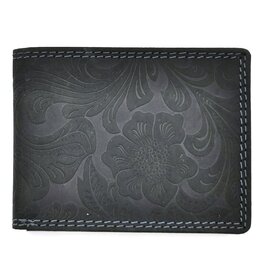 Leather Fox Leather Wallet with Floral Relief (small)