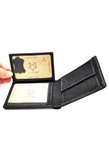 Leather Fox Leather Wallets -  Leather Wallet with Floral Relief anthracite (small)