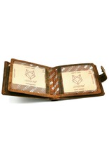 Leather Fox Leather Wallets -  Leather Wallet with embossed Wolf Buffalo Leather