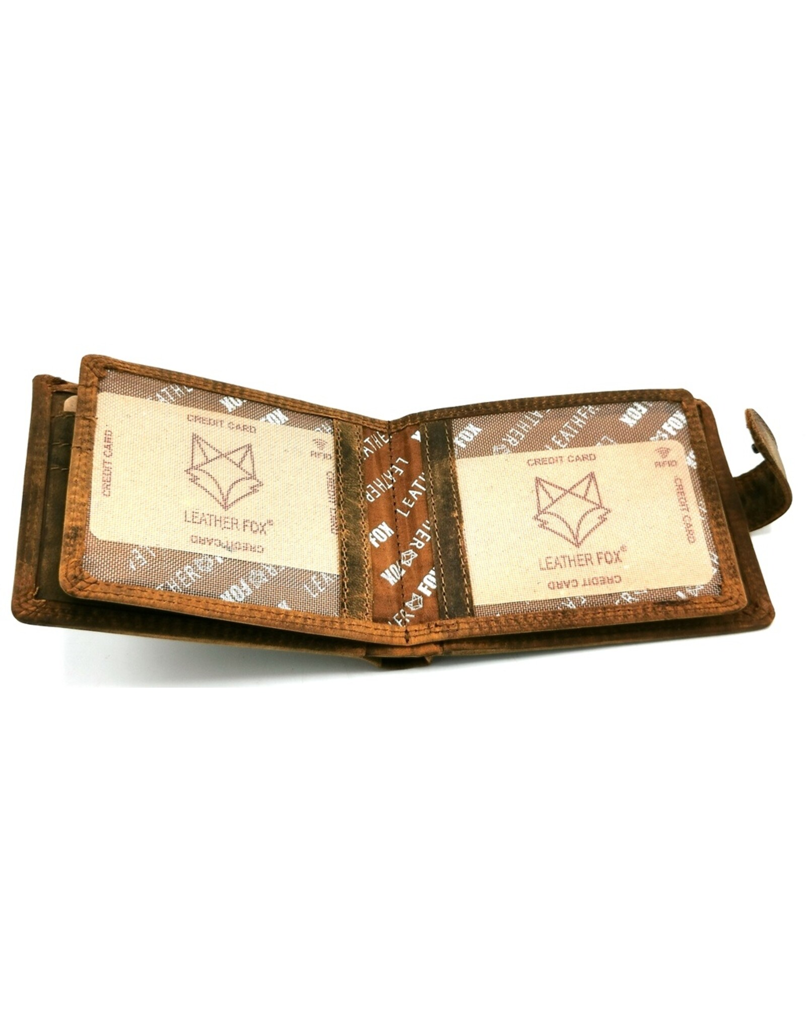 Leather Fox Leren Portemonnees - Leren Portemonnee met Wolf relief Buffelleer