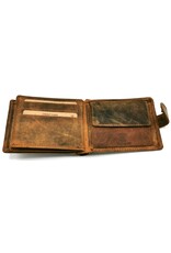 Leather Fox Leather Wallets -  Leather Wallet with embossed Wolf Buffalo Leather