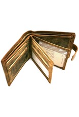 Leather Fox Leather Wallets -  Leather Wallet with embossed Wolf Buffalo Leather