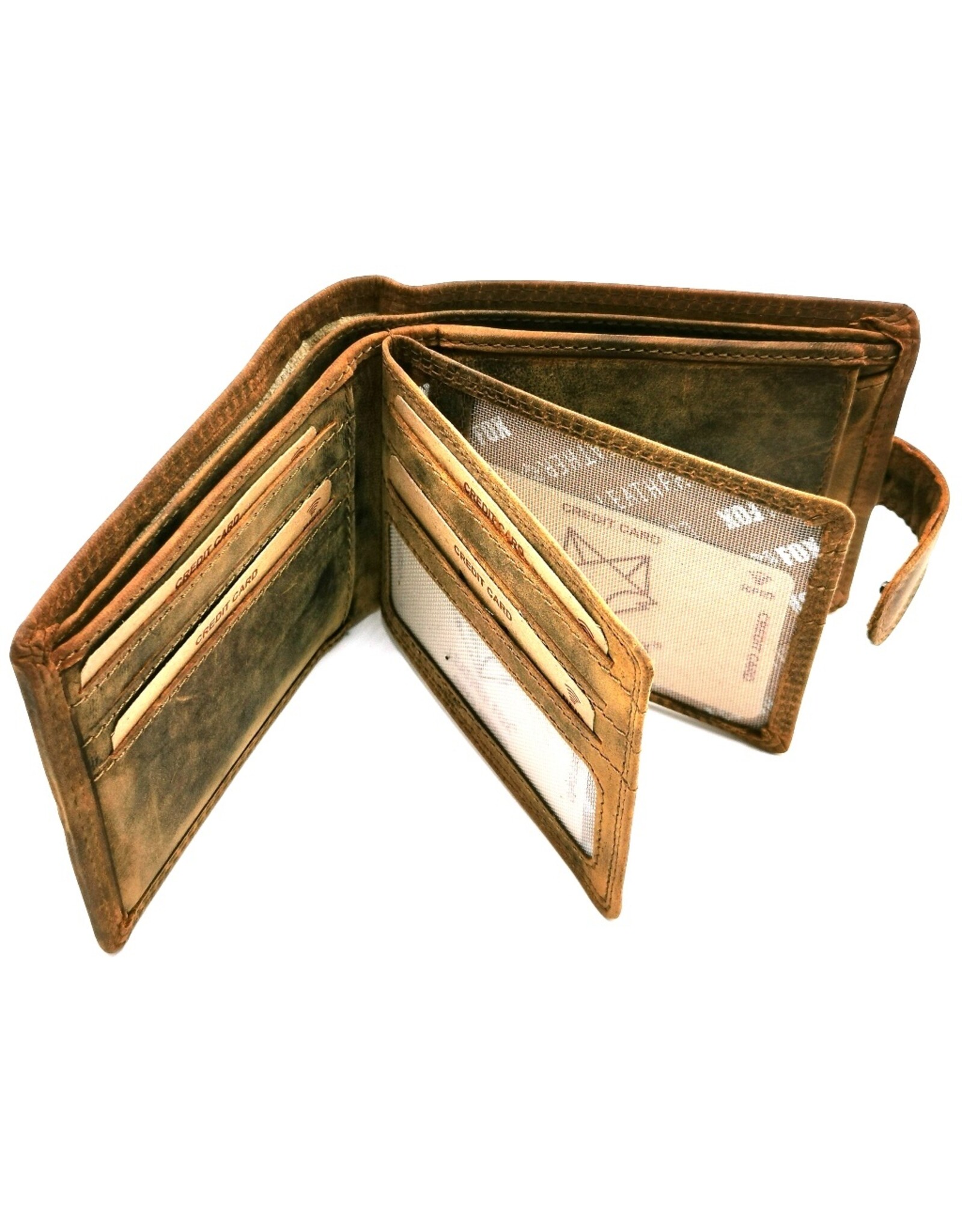 Leather Fox Leather Wallets -  Leather Wallet with embossed Wolf Buffalo Leather