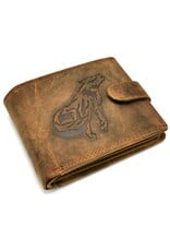 Leather Fox Leather Wallets -  Leather Wallet with embossed Wolf Buffalo Leather