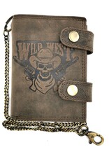 Leather Fox Leren Portemonnees - Leren Portemonnee Wild West met Skelet Cowboy