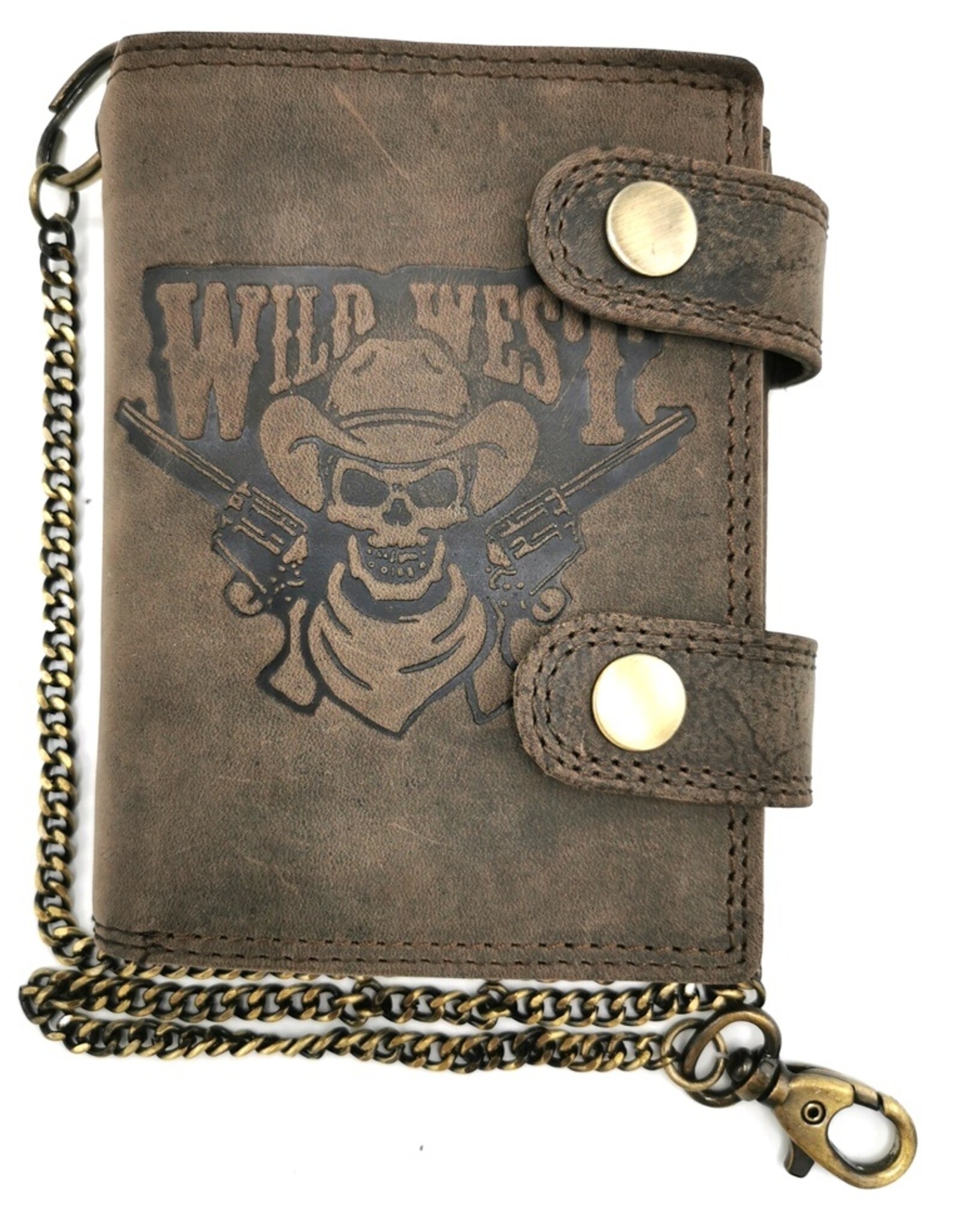 Leather Fox Leather Wallets -  Leather Wallet with Skeleton Cowboy