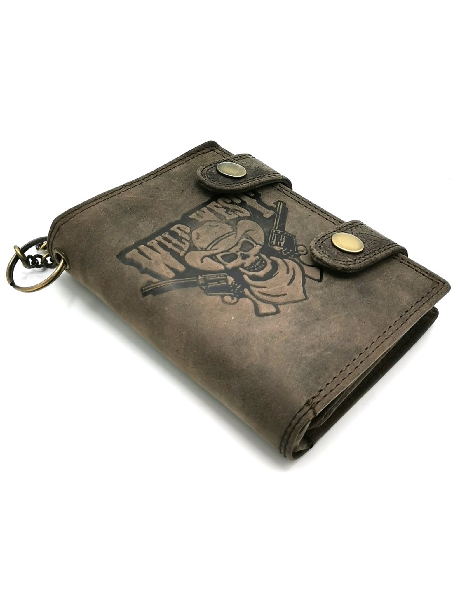 Leather Fox Leather Wallets -  Leather Wallet with Skeleton Cowboy