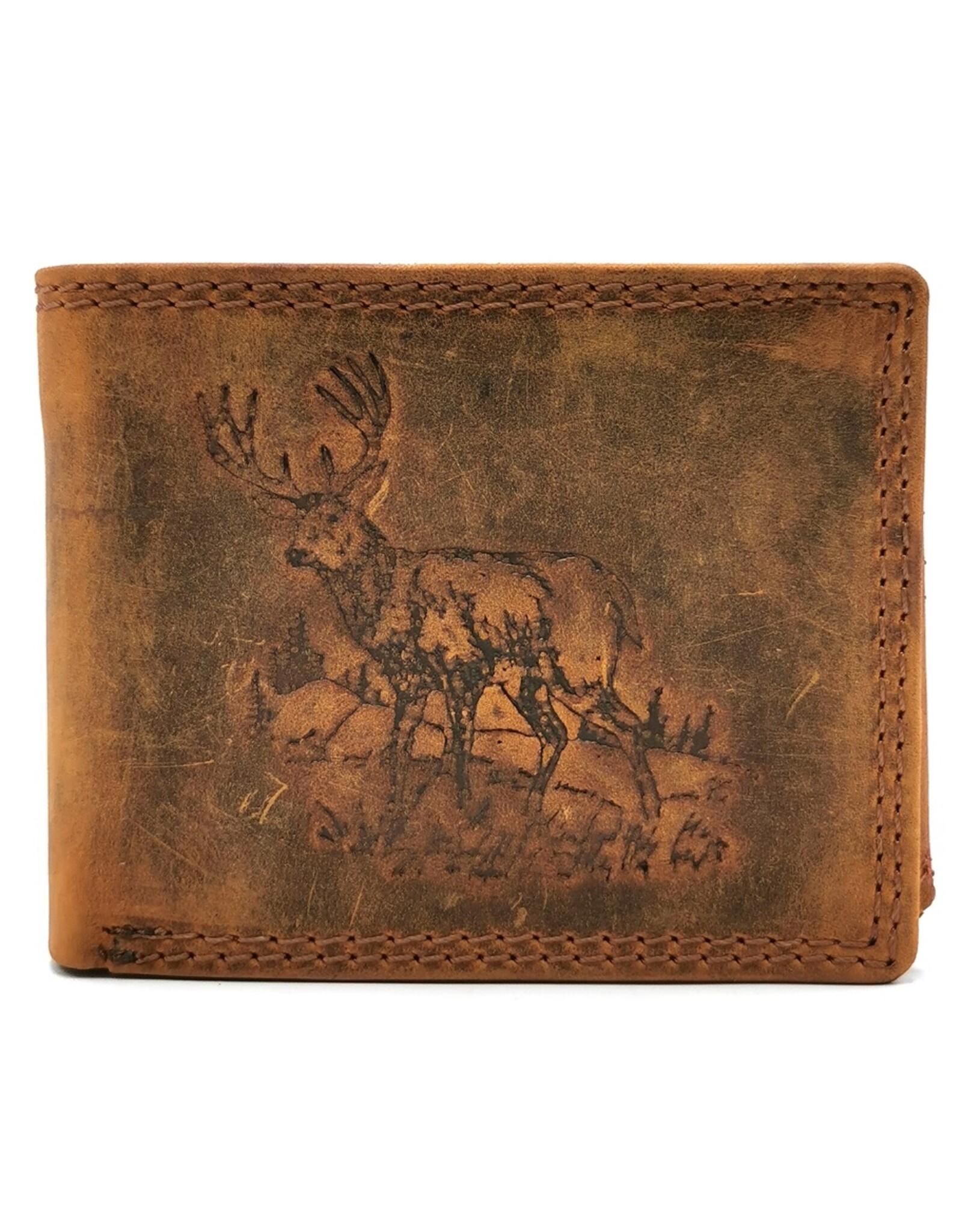 Leather Fox Leather Wallets - Leather Wallet with embossed Deer