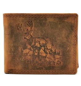 Leather Fox Leather Wallet with embossed Deer