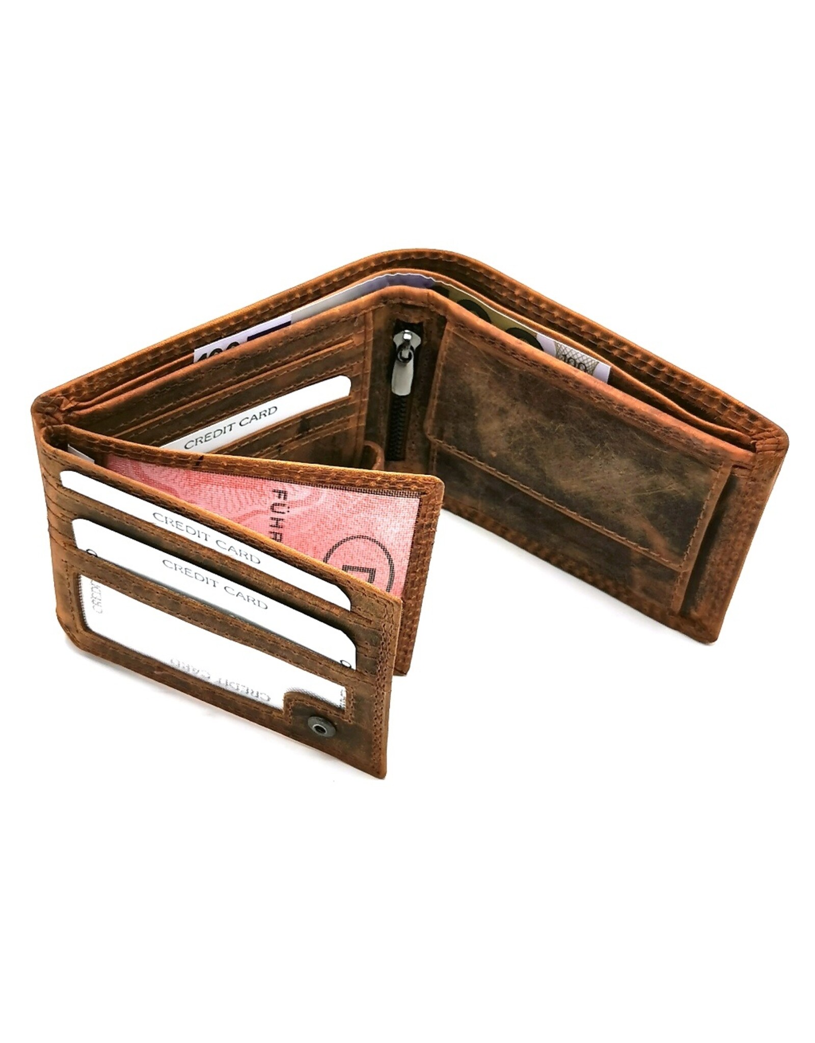 Leather Fox Leather Wallets - Leather Wallet with embossed Deer