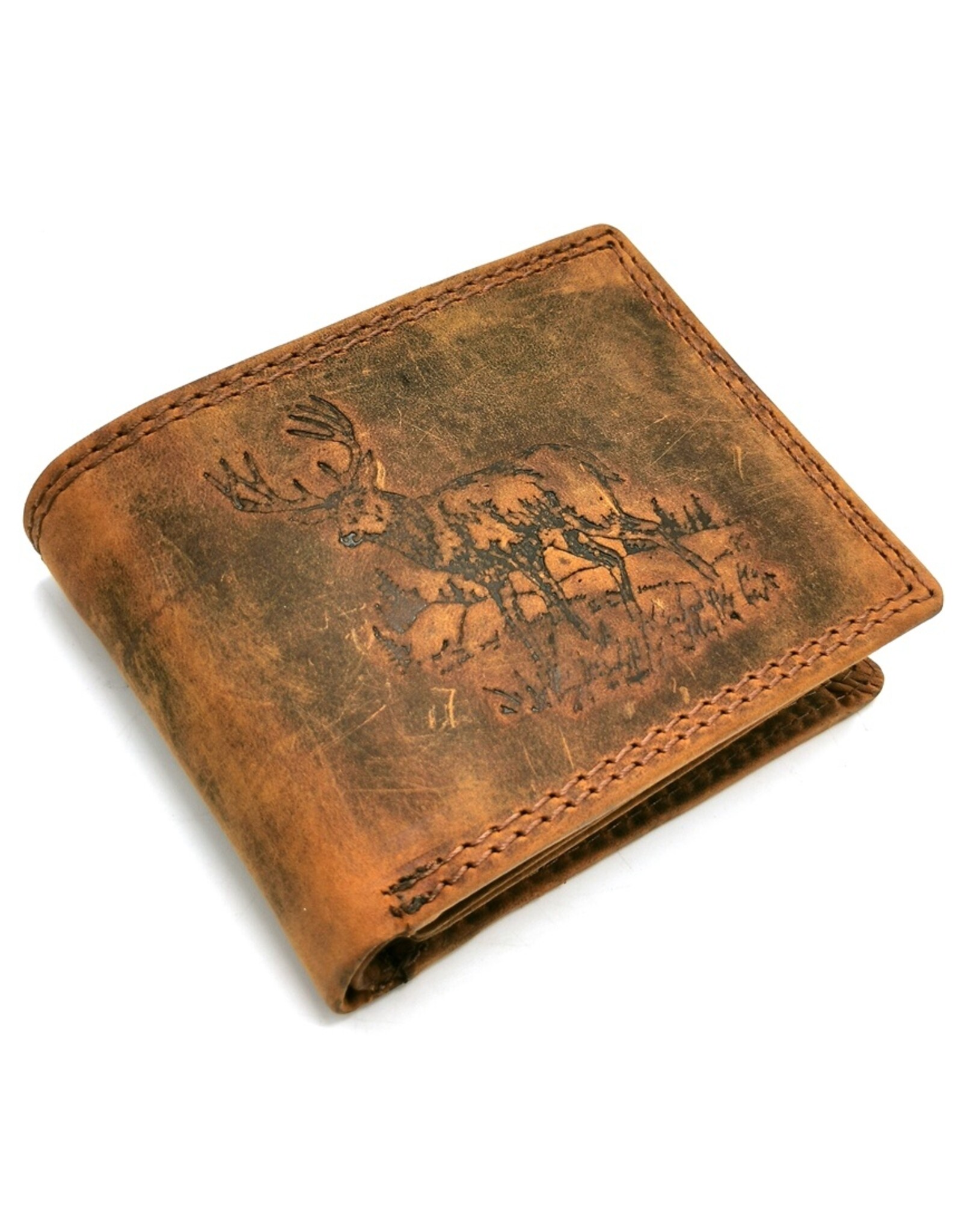 Leather Fox Leather Wallets - Leather Wallet with embossed Deer