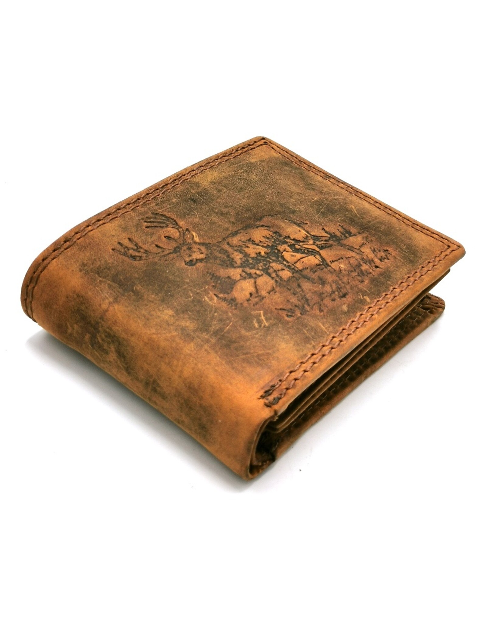 Leather Fox Leather Wallets - Leather Wallet with embossed Deer