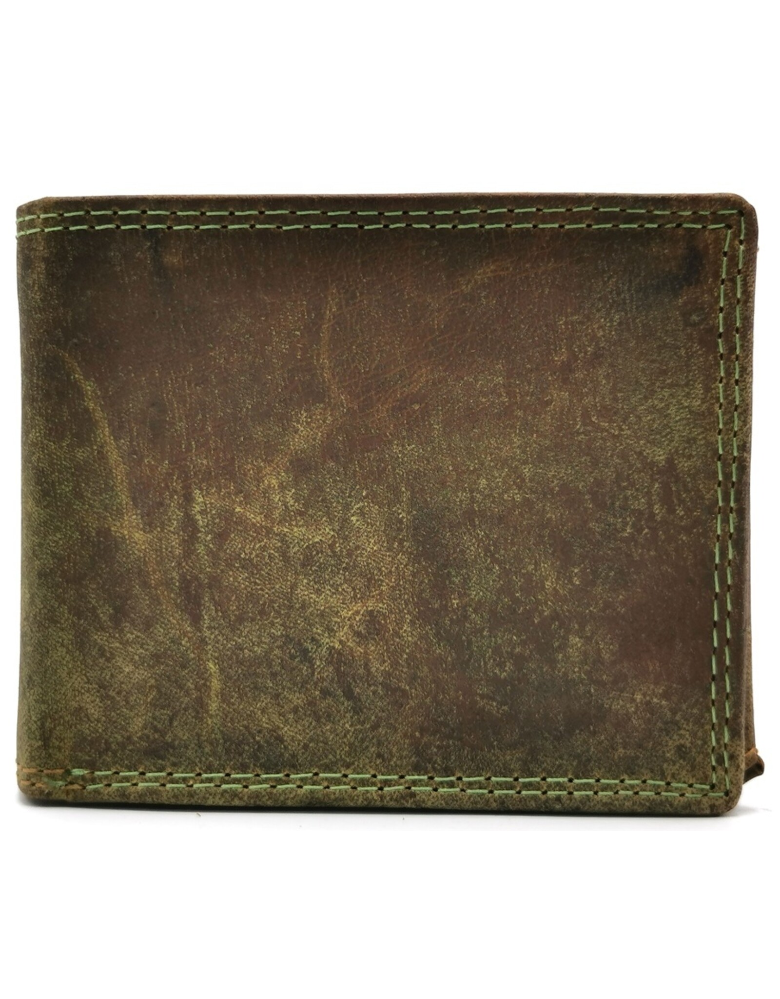 Leather Fox Leather Wallets - Leather Wallet Vintage Leather Moss Green