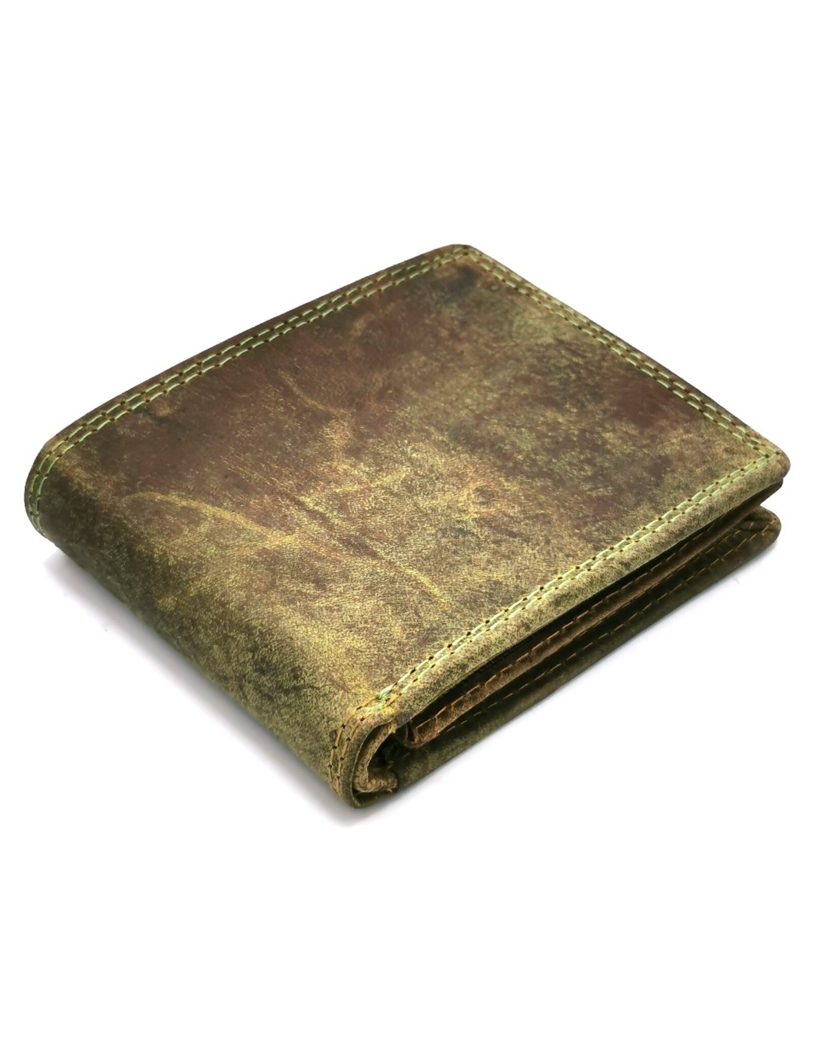 Leather Fox Leather Wallets - Leather Wallet Vintage Leather Moss Green