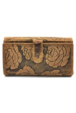 Hunters Leather wallets - Leather Wallet Embossed Roses